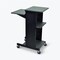 Dark Grey Steel Mobile Stand-Up Computer Desk with Adjustable Shelves and Casters